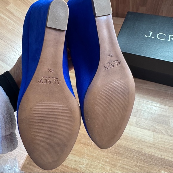 J.Crew Martina suede wedges in bluebird blue, size 8.5 - Picture 6 of 12